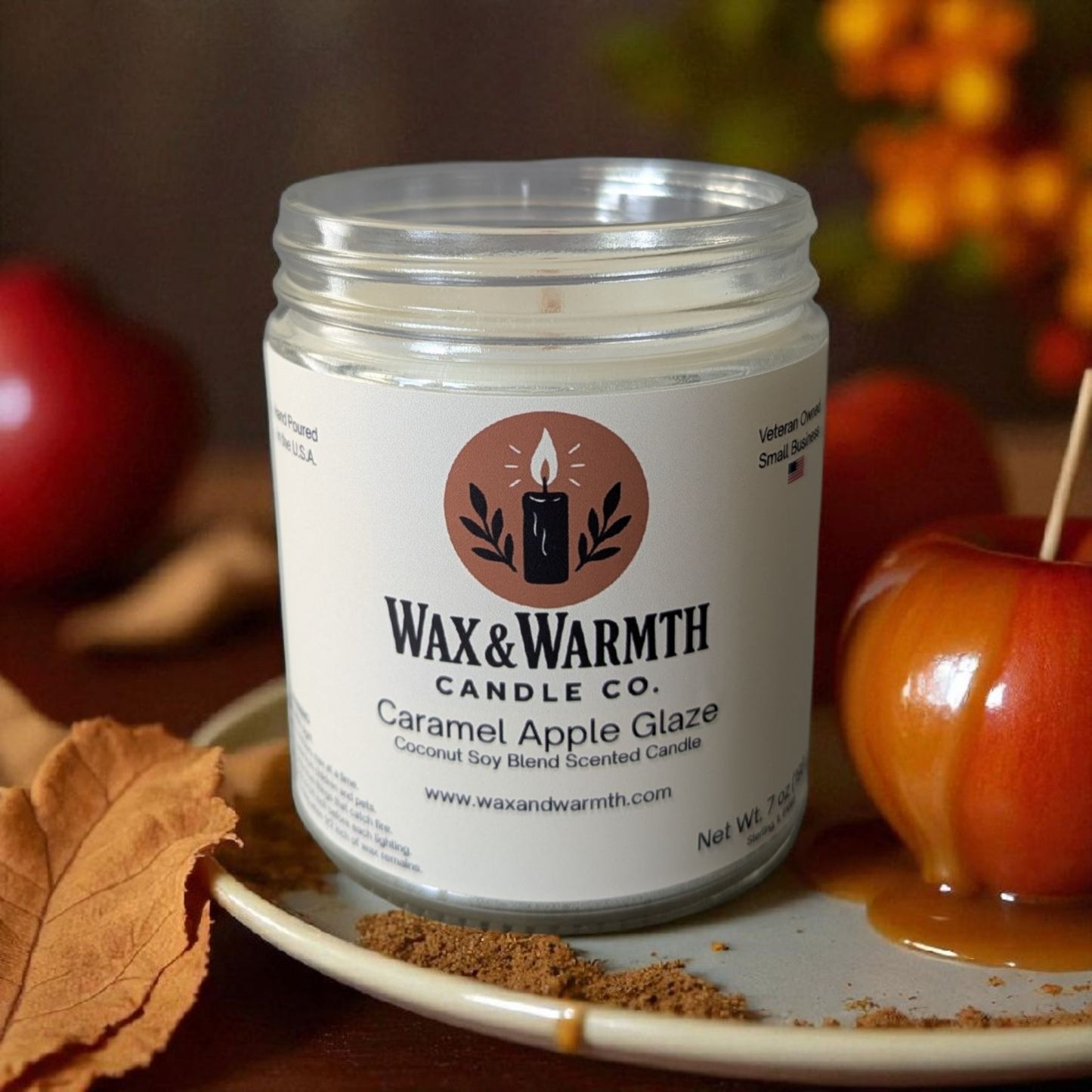 Caramel Apple Glaze Candle – Sweet Apple & Warm Caramel | Wax & Warmth